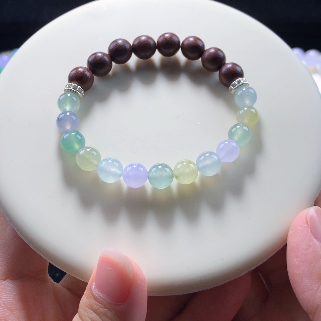 翡翠手链未镶嵌花开半夏