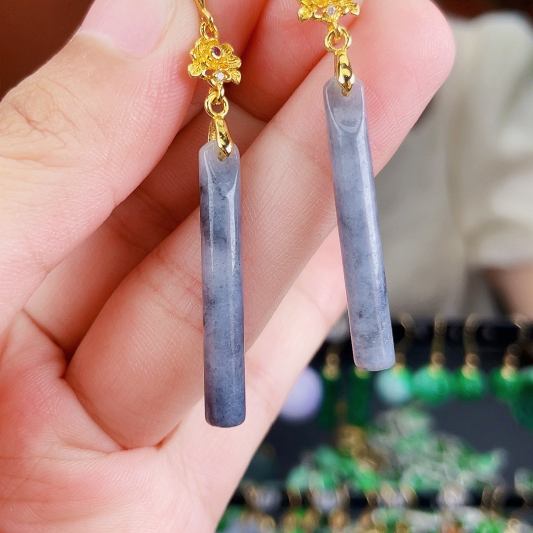 翡翠未镶嵌耳饰饰品