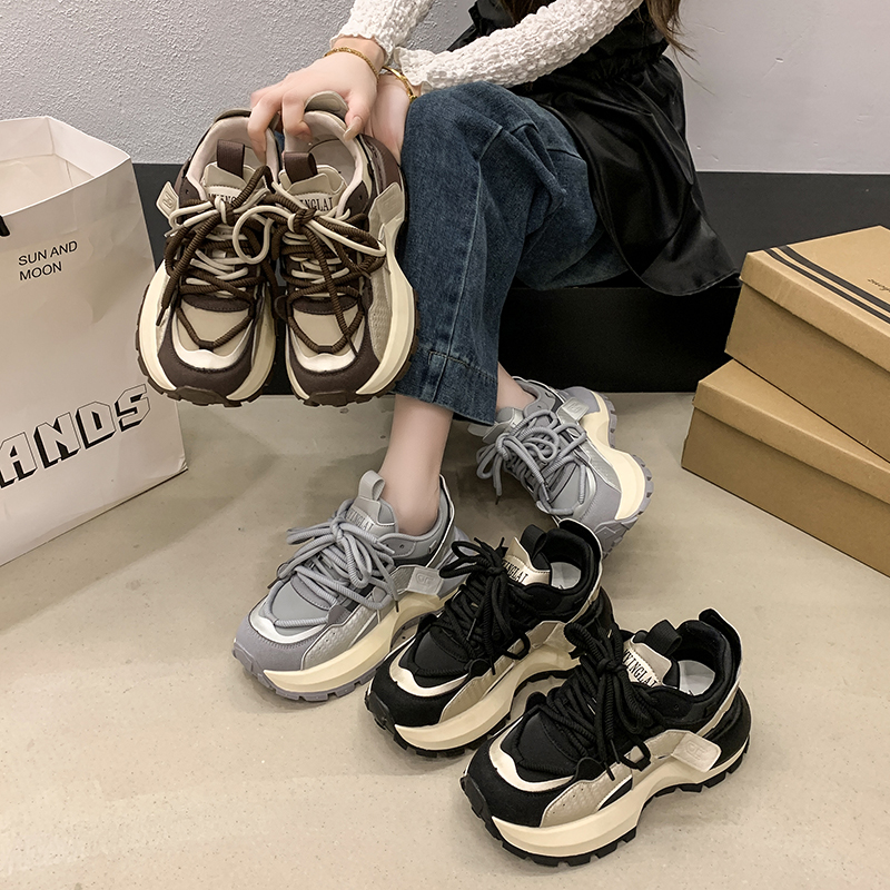 秋季新款阿甘鞋小蛮腰厚底休闲运动鞋软底百搭时尚增高休闲鞋子