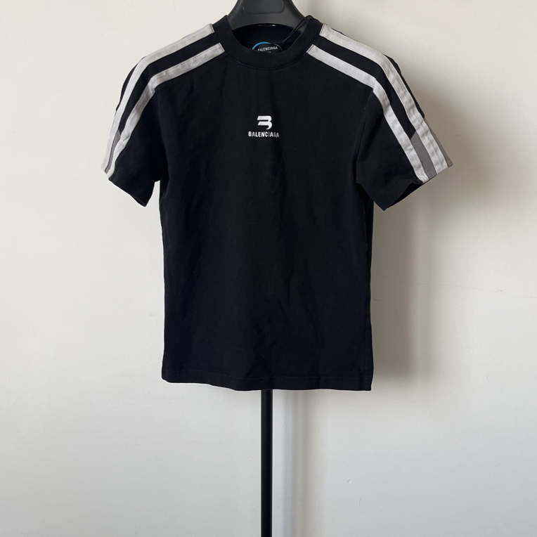 99新 Balenciaga/巴黎世家 印花条纹圆领T恤 男款 S码 01742