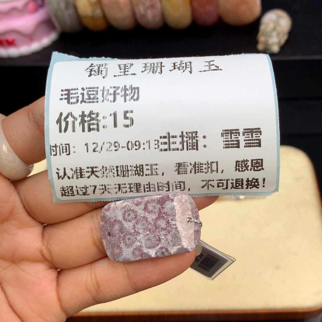 毛***物硅化珊瑚（珊瑚玉）未镶嵌吊坠(赠链)