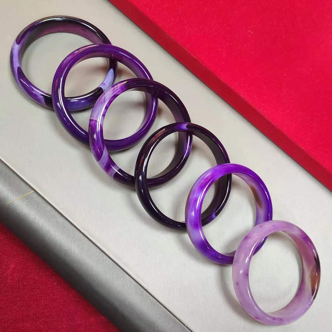 【金凤凰珠宝】MZ834-紫睛大帝玛瑙手镯-多样性只发一件