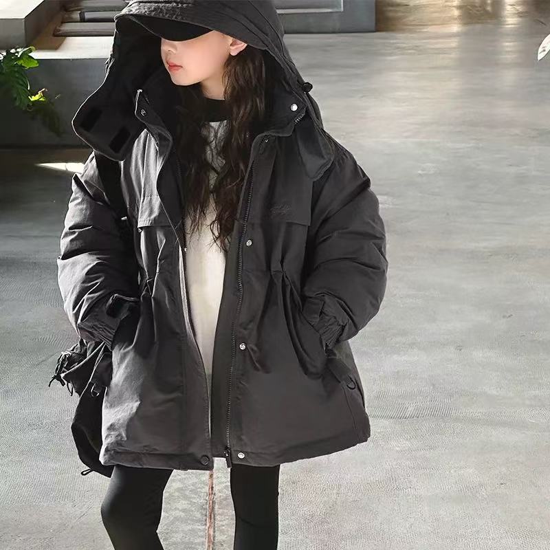 501218《现》2025韩版精选百搭男童女童冬季保暖连帽洋气派克羽绒服