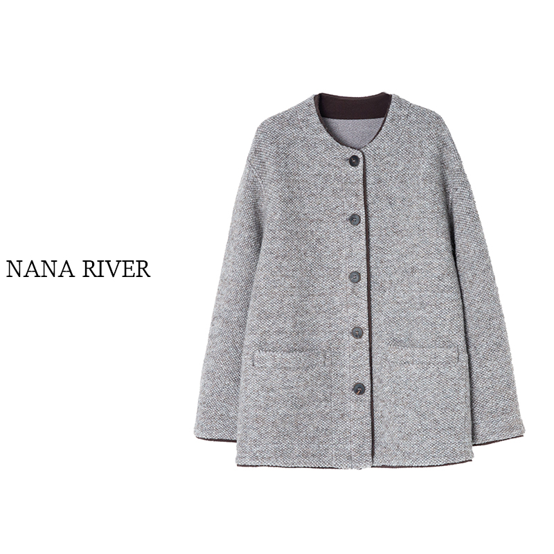 【柔软轮廓】美丽诺羊毛羊驼毛混纺圆领开衫外套女百搭高端原创设计