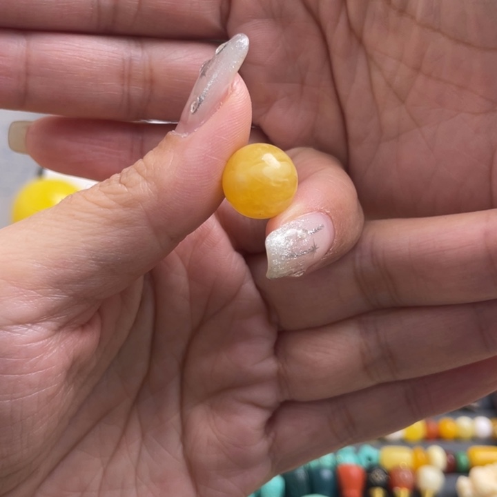 裸石蜜蜡未镶嵌13.4mm 微瑕带花粉 不检