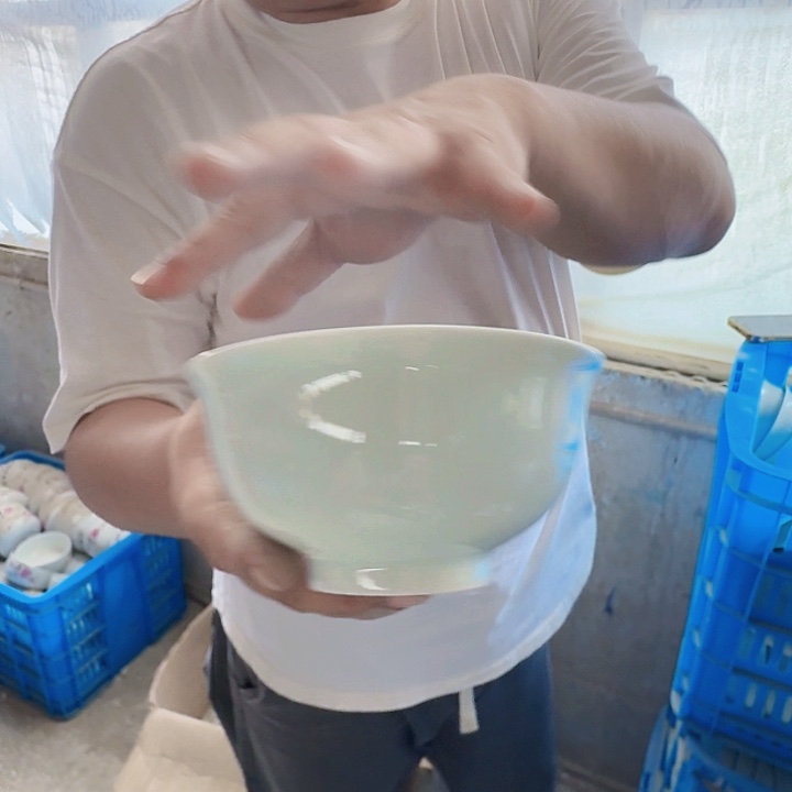 景德镇高温陶瓷4.75寸影青米饭碗10个