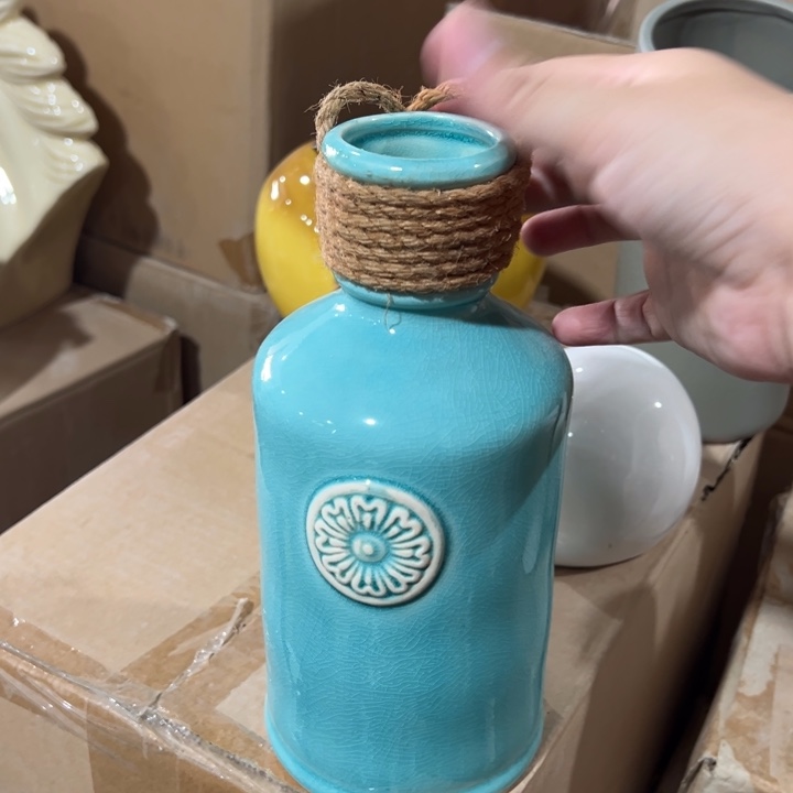 摆件摆件陶瓷花瓶摆件外贸出口（微瑕）高23口4.5公分