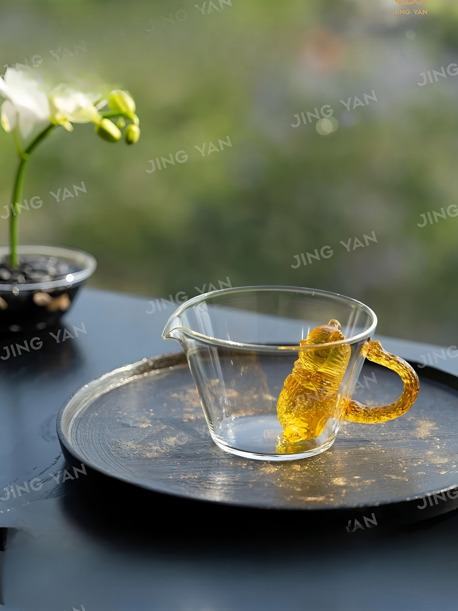 纯手工小猫戏鱼招财猫创意耐热分茶器家用茶具