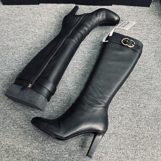 95新 GUCCI/古驰 金扣双G高跟长靴 38码ysc4819