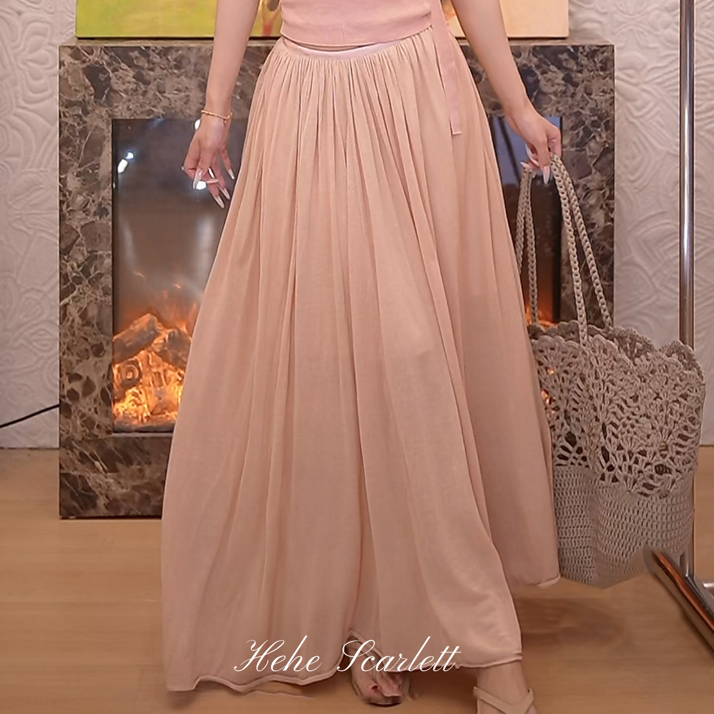你的呵呵scarlett｜温柔风飘逸莱赛尔半裙 春夏松弛氛围感百搭长裙