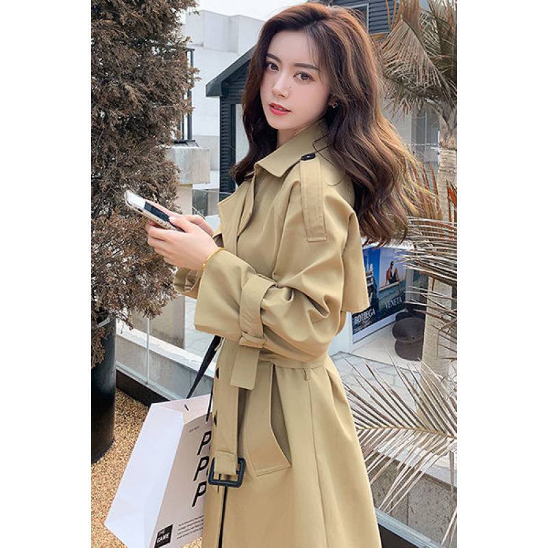 时尚百搭韩版风衣春秋显瘦气质小个子短款宽松中长款秋季休闲收腰