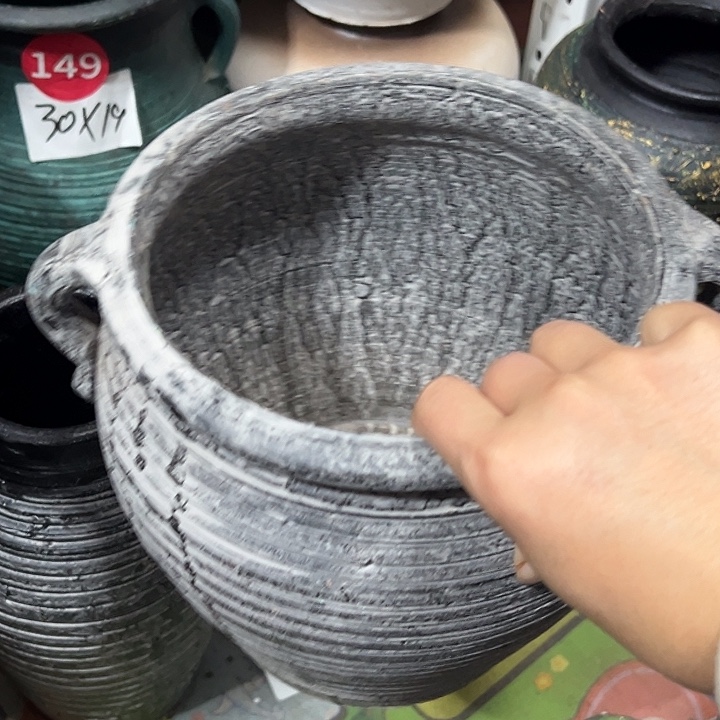 做旧盆默认打孔高19口19口不圆处理