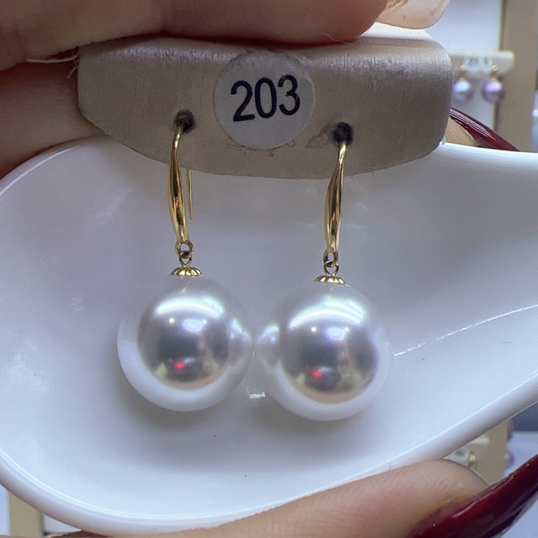 淡水珍珠耳饰18K金镶嵌