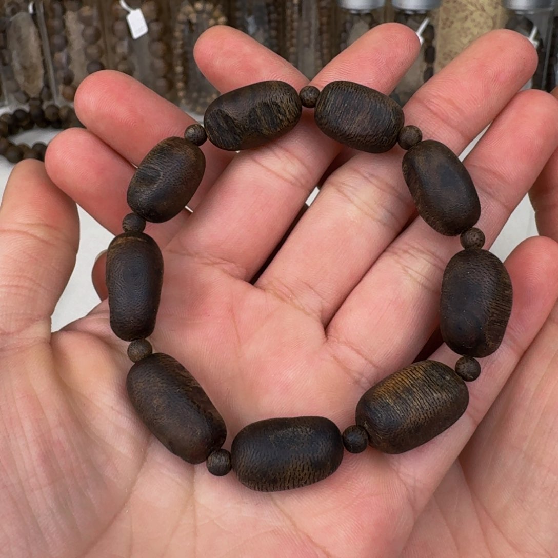 沉香手串棋楠沉香张勺子沉水瘤疤卡11+保19克手串