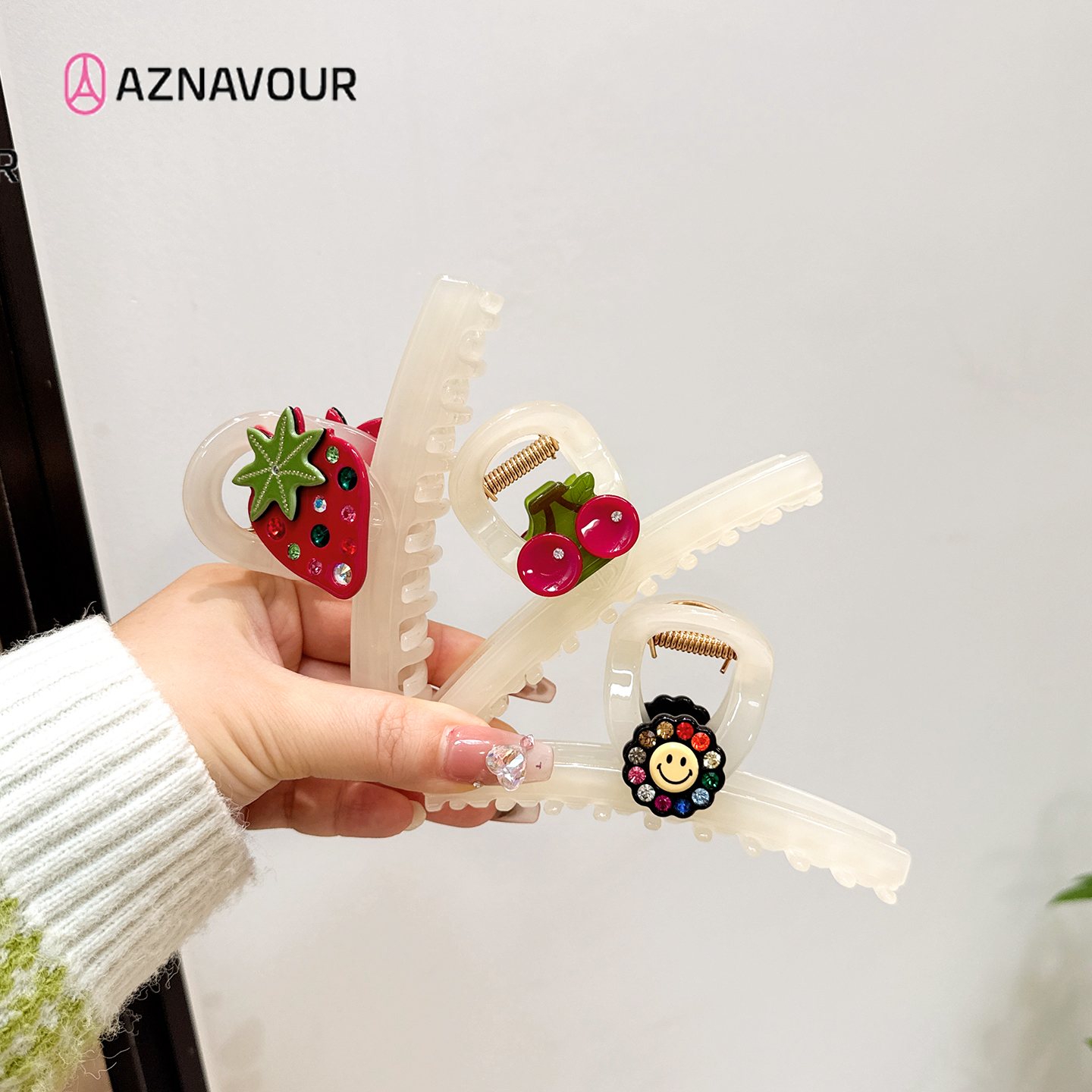 【AZ阿兹娜】韩国进口AZNAVOUR少女风抓夹原创设计发夹时尚气质彩色