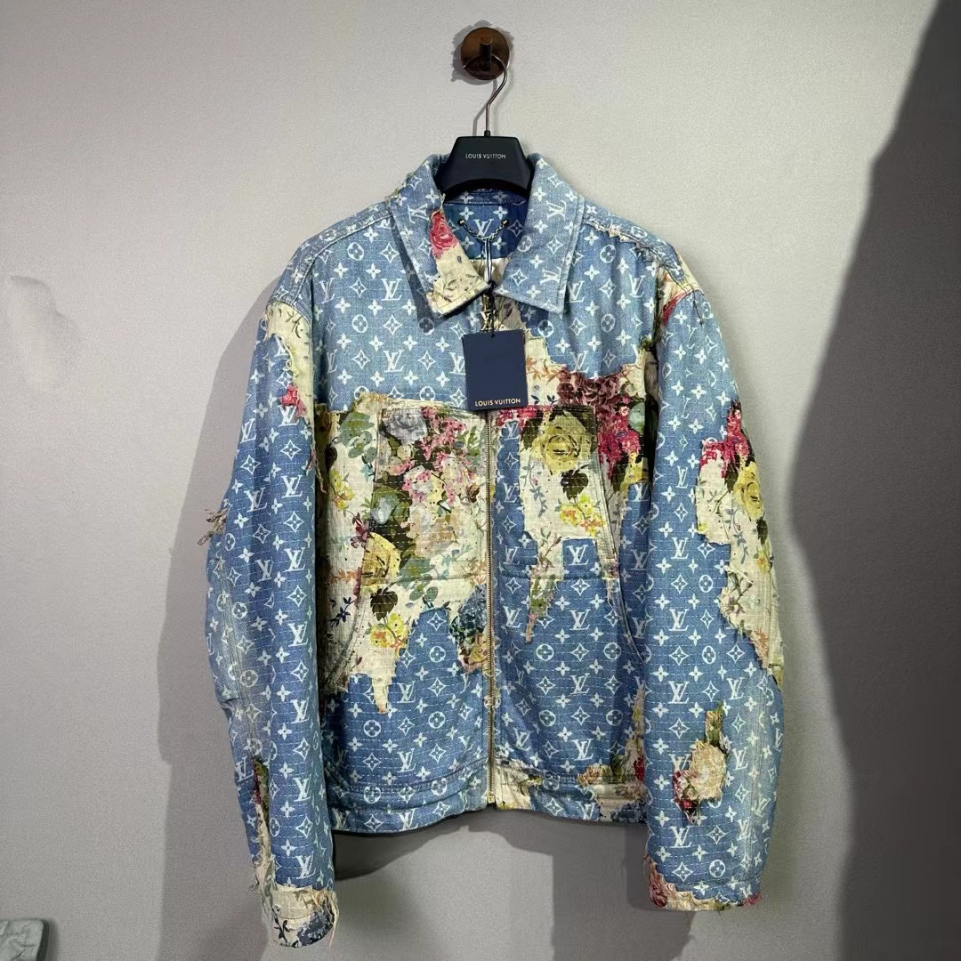 未使用 LouisVuitton/路易威登 花卉糜烂满印棉服/尺码：48