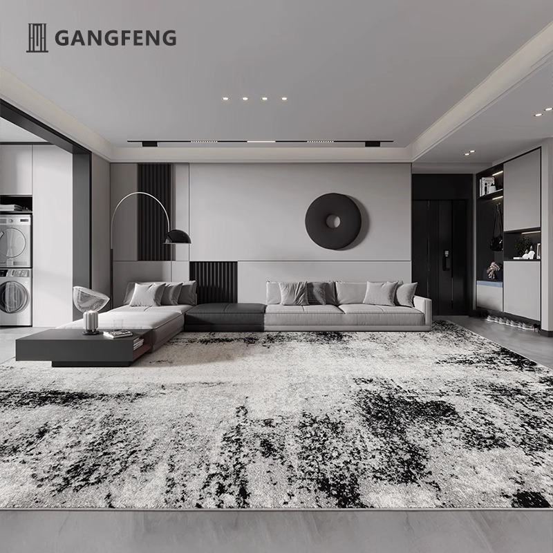 【大宅标配】无胶地毯客厅意式极简高级轻奢黑灰防水抑菌环保易打理