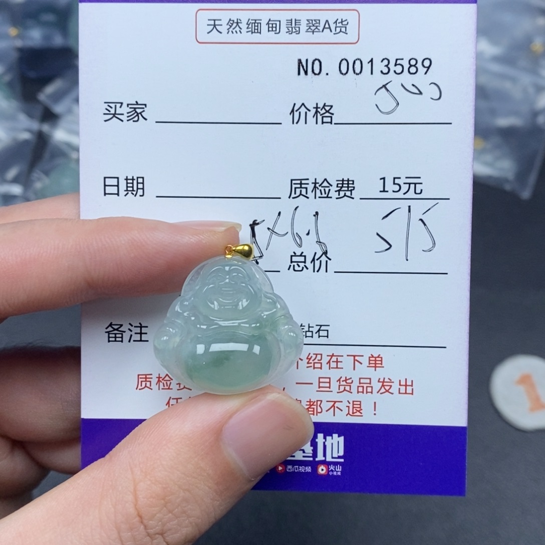 翡翠吊坠(不含链)18K金镶嵌H*X