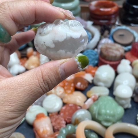 合金石英质玉（黄龙玉）手链
