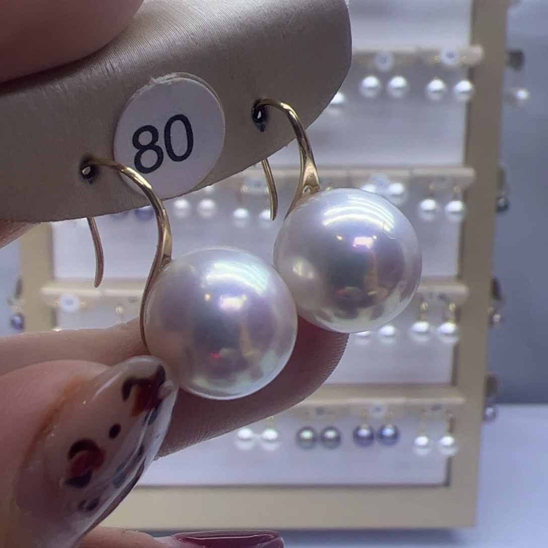 淡水珍珠耳饰18K金镶嵌