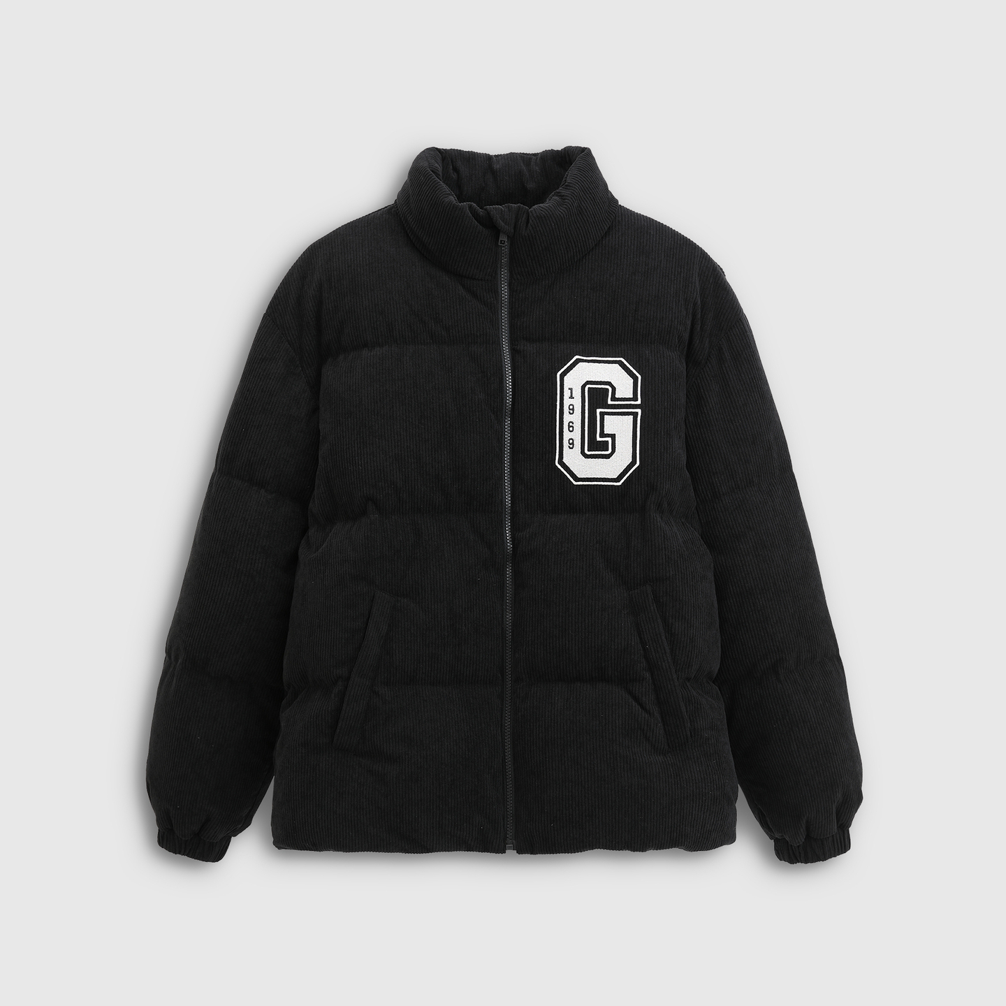 【小立方系列】Gap男装2025logo立领灯芯绒羽绒服外套宽松791893