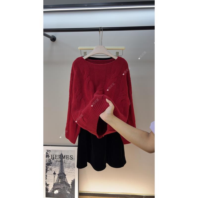 【山羊绒 澳洲进口 Baby Cashmere】麻花一字领韩版时尚显瘦-楠闺蜜