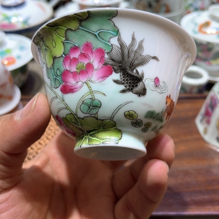 纯手绘精品盖碗杯