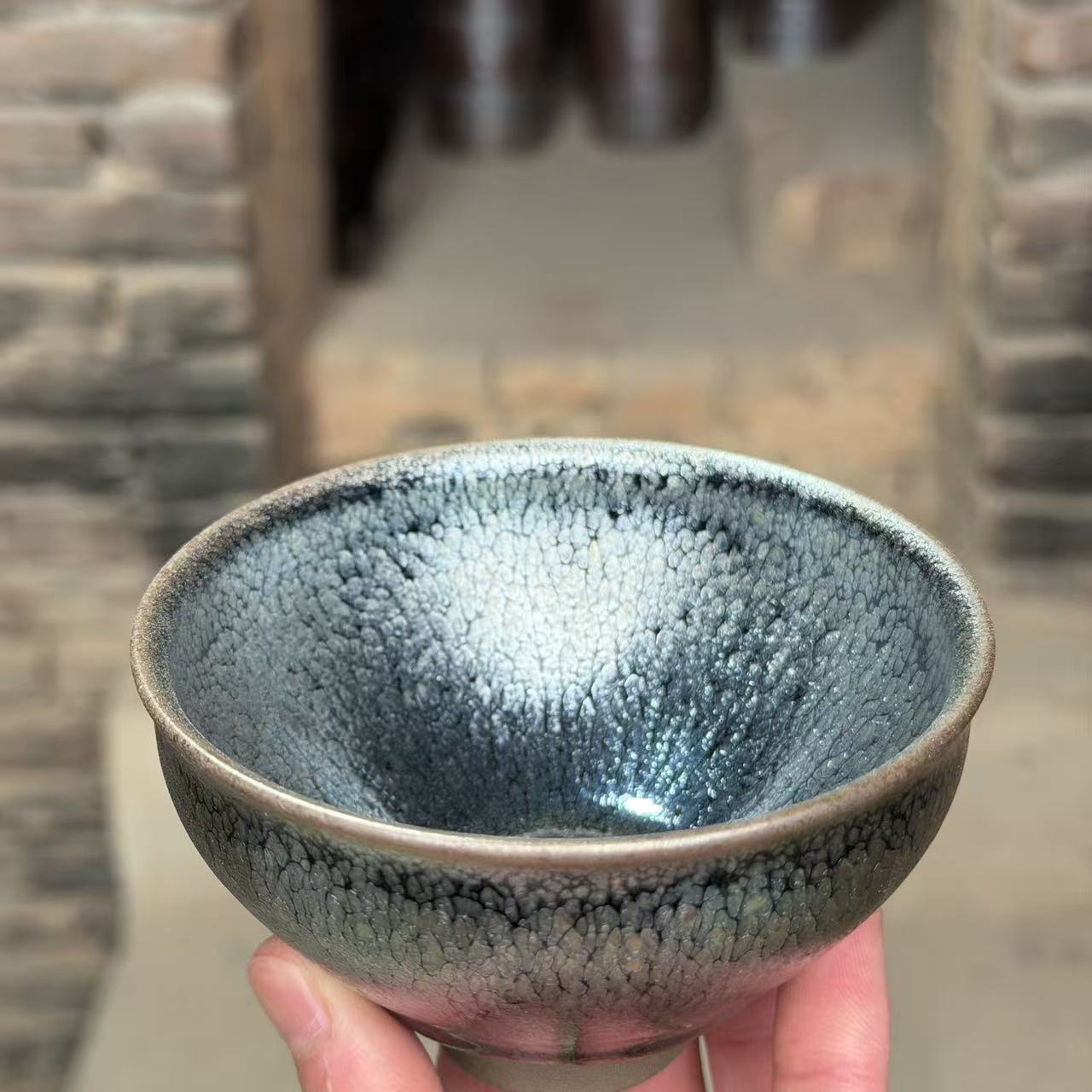 建窑建盏 银油滴· 茶器主人杯礼盒装带溯源证书   电烧 