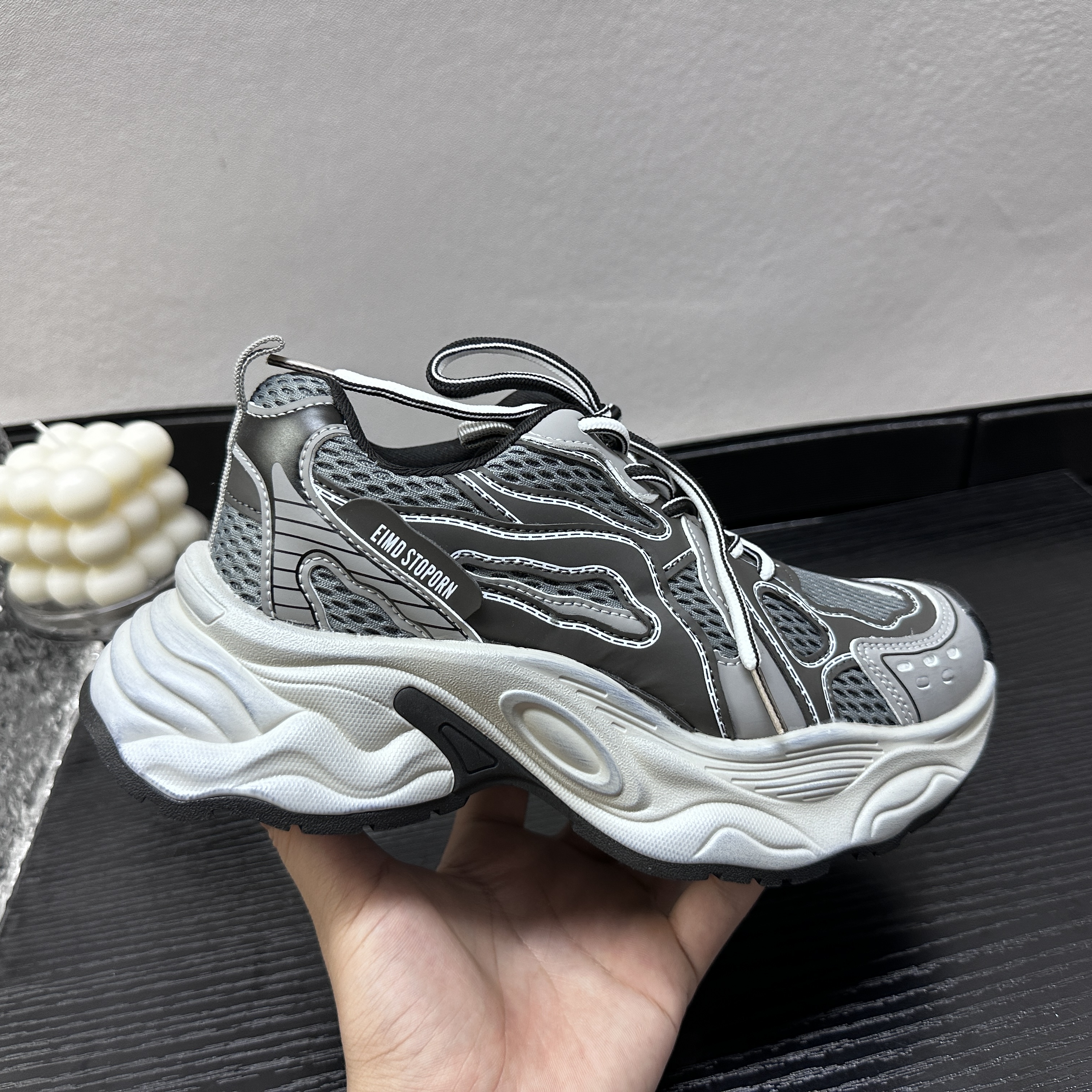 【加州】夏季新款百搭做旧复古休闲鞋厚底时尚老爹鞋 X 检 8926