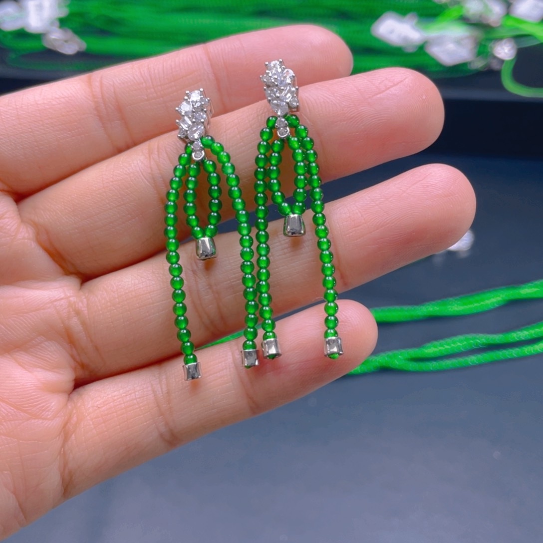 翡翠项链银S925镶嵌，1