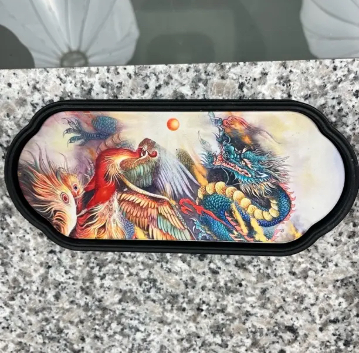 龙凤呈祥茶盘长26cm宽12cm