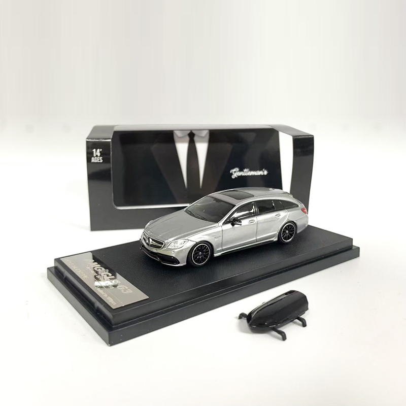 BM 1:64 奔驰 AMG C63 旅行车 V3 S204 仿真合金汽车模型 -银色