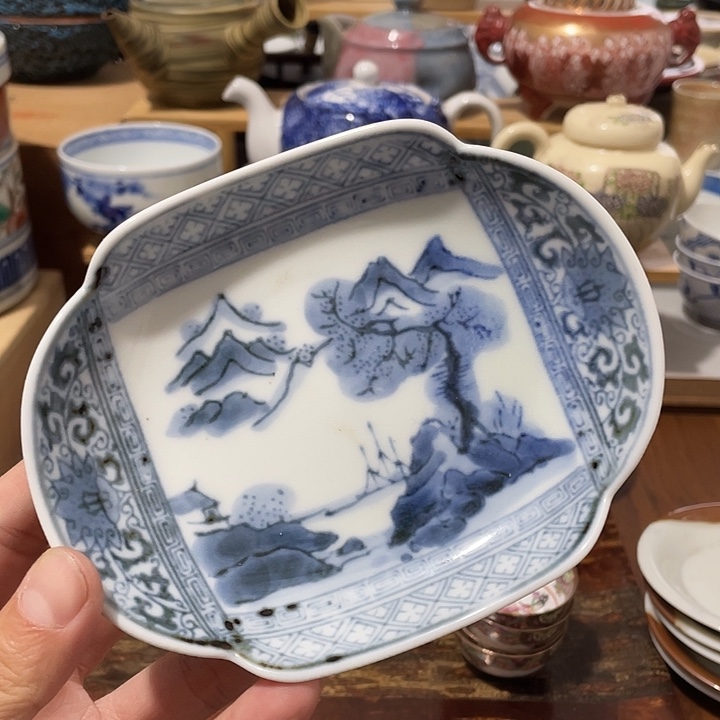 瓷片青花壶承一个不错的