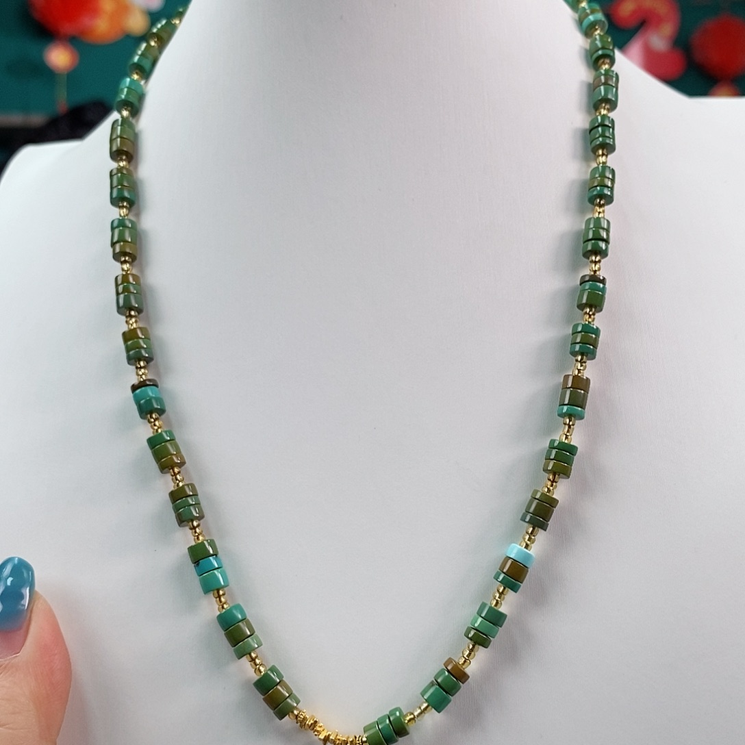 绿松石珠宝奇石18K金镶嵌