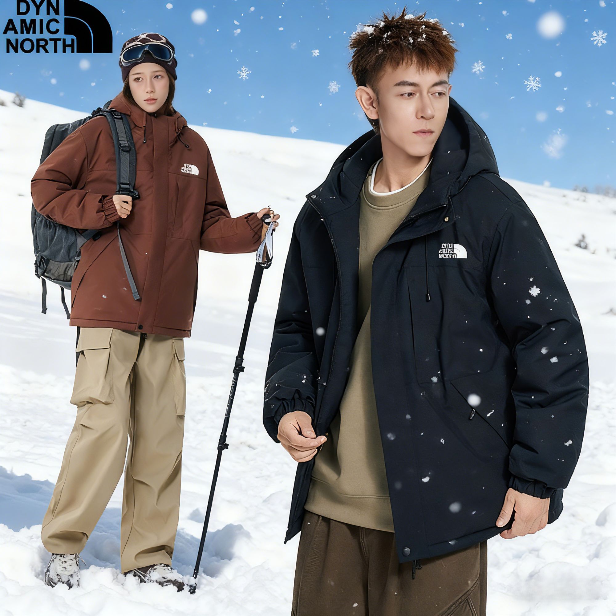 DYNAMIC NORTH/动感北面户外保暖棉衣外穿帽男女情侣款保暖8558
