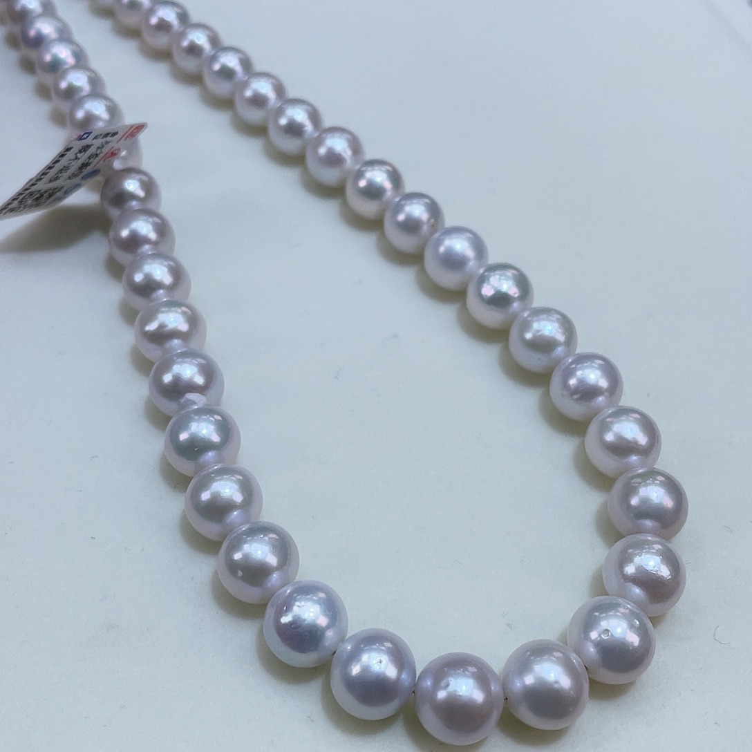 淡水珍珠8.5/10正圆爆亮炫彩银S925镶嵌