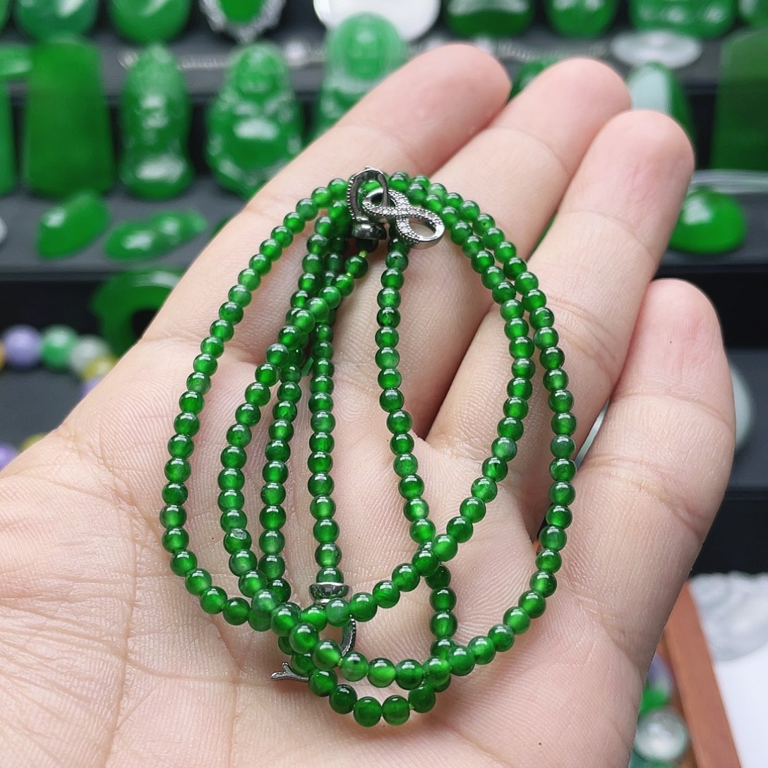 火***亮非金属冰阳绿珠串