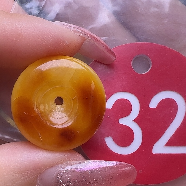 未镶嵌蜜蜡裸石微瑕20.5/9mm墩子