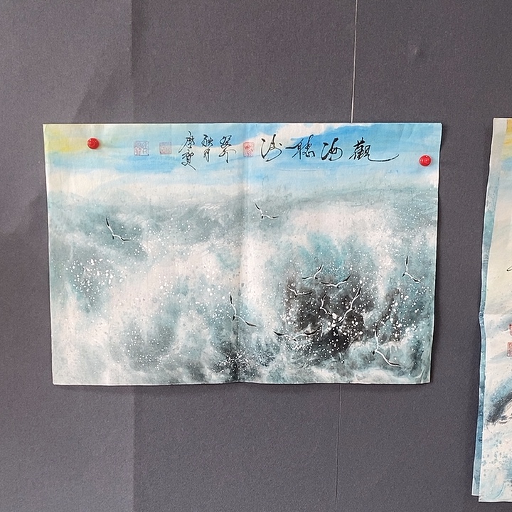 国画年启贺45.68手绘画芯