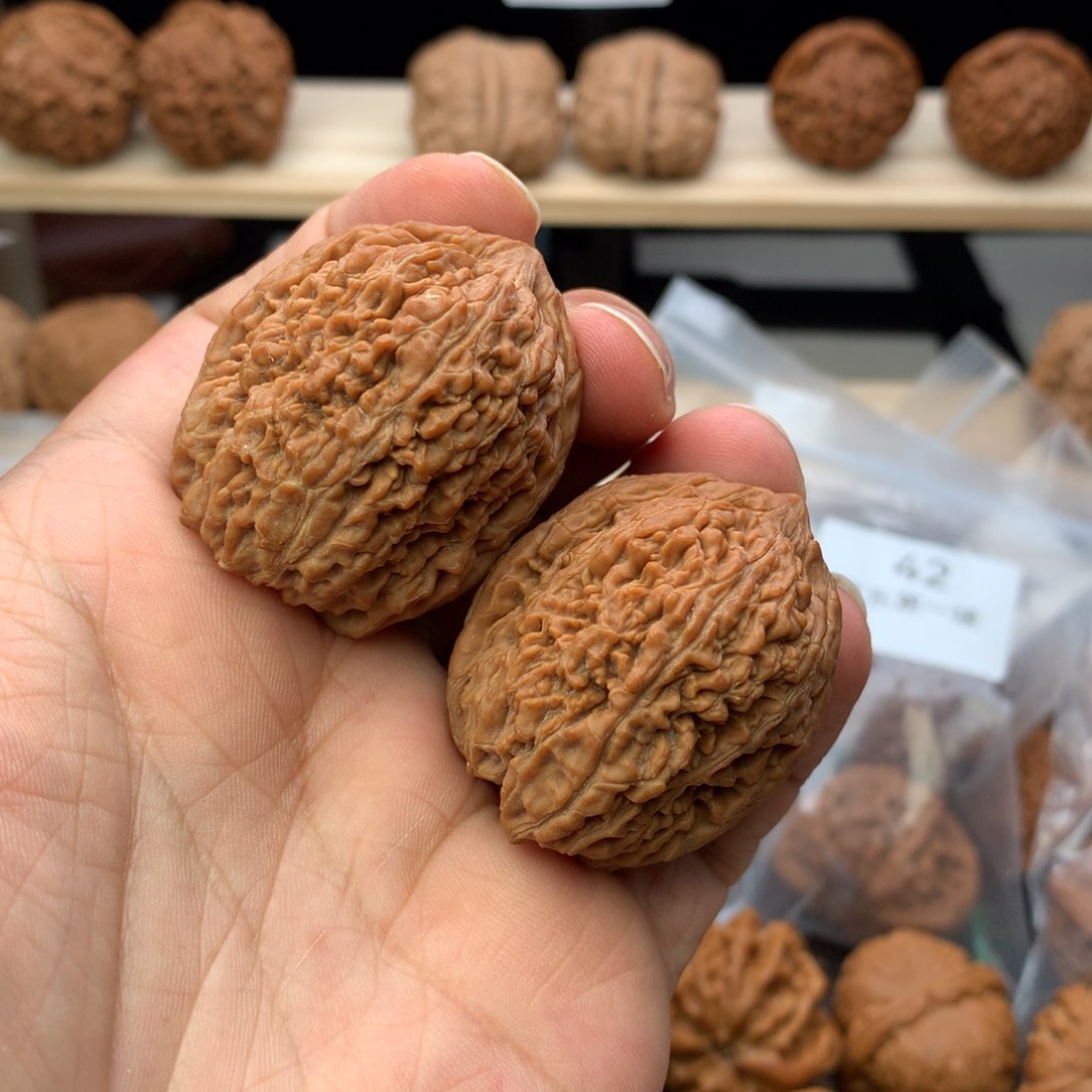 文玩核桃把件34尺全品无修大蒜头