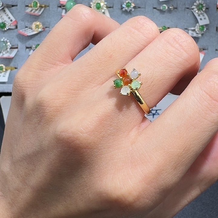 翡翠戒指银S925镶嵌jnnnkm