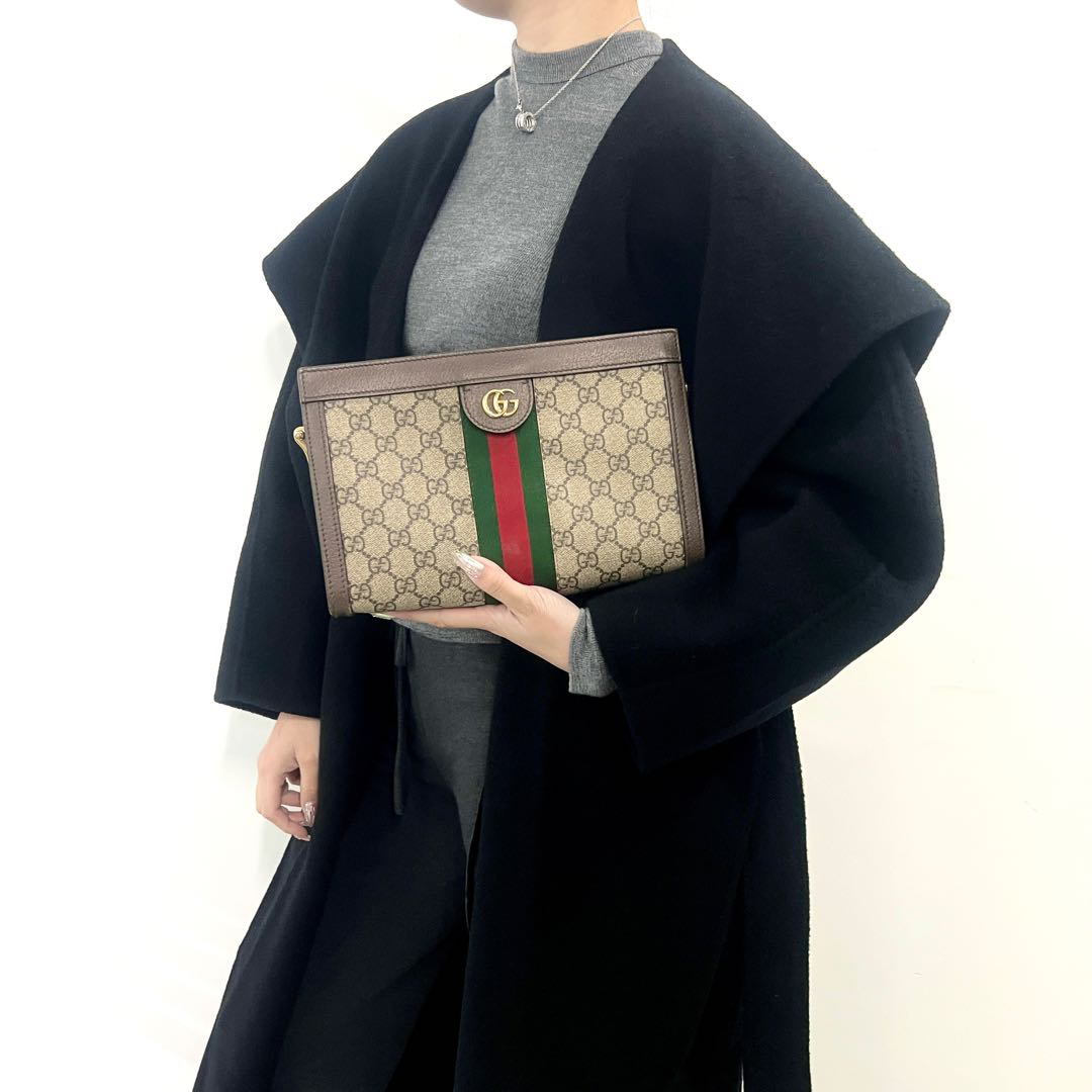 95新 GUCCI/古驰 op老花夹子包/1833