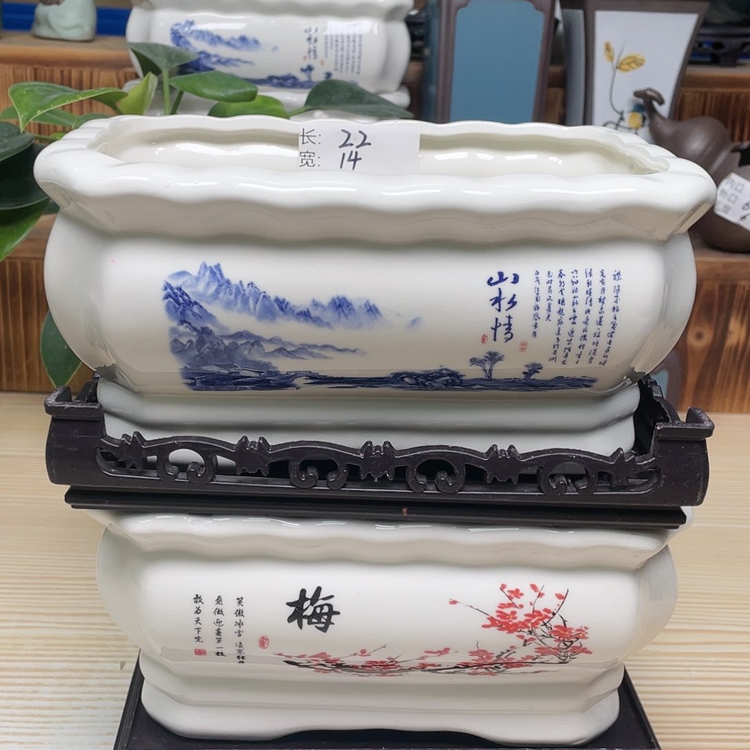 紫砂花盆陶瓷艺术花盆陶瓷