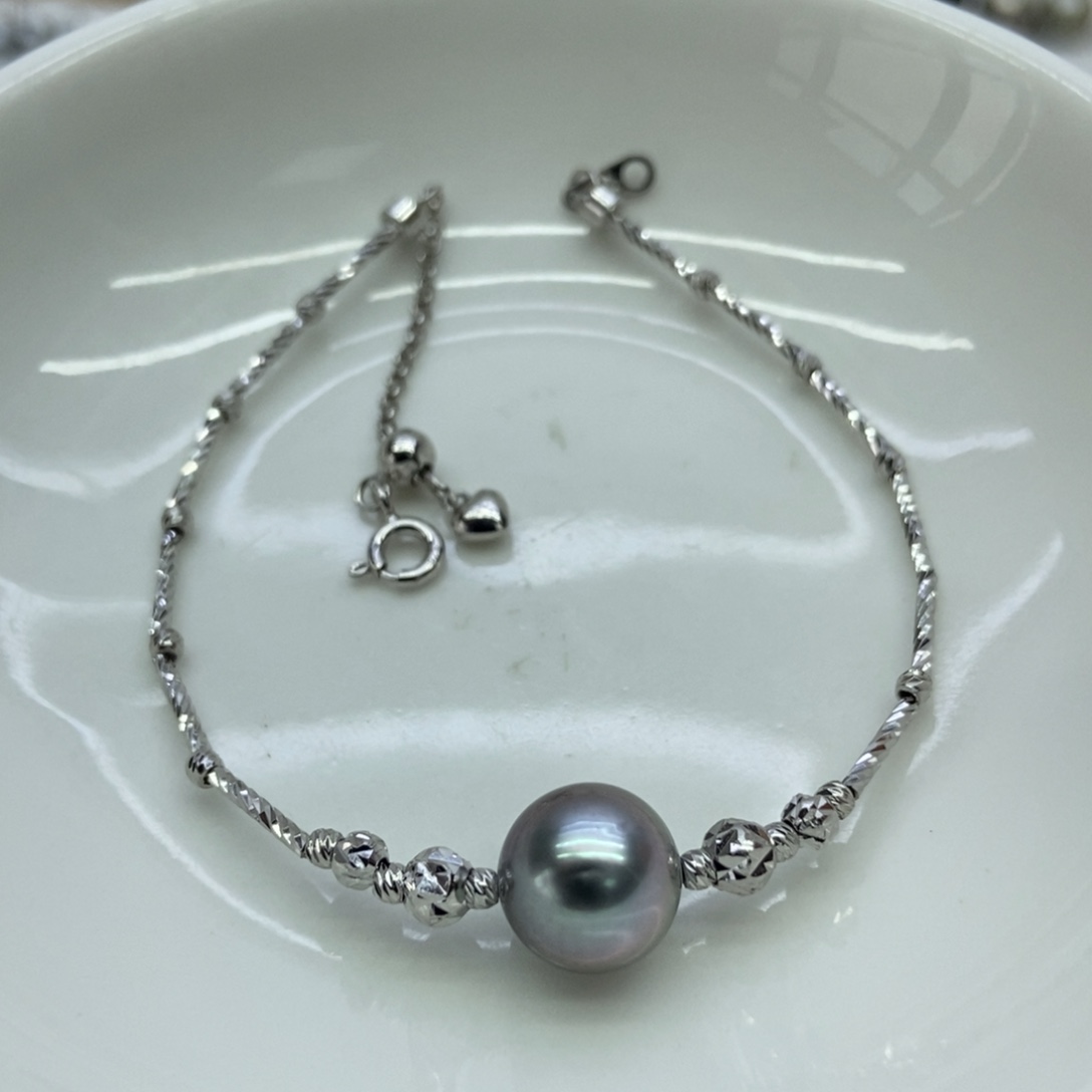 海水珍珠手链银S925镶嵌