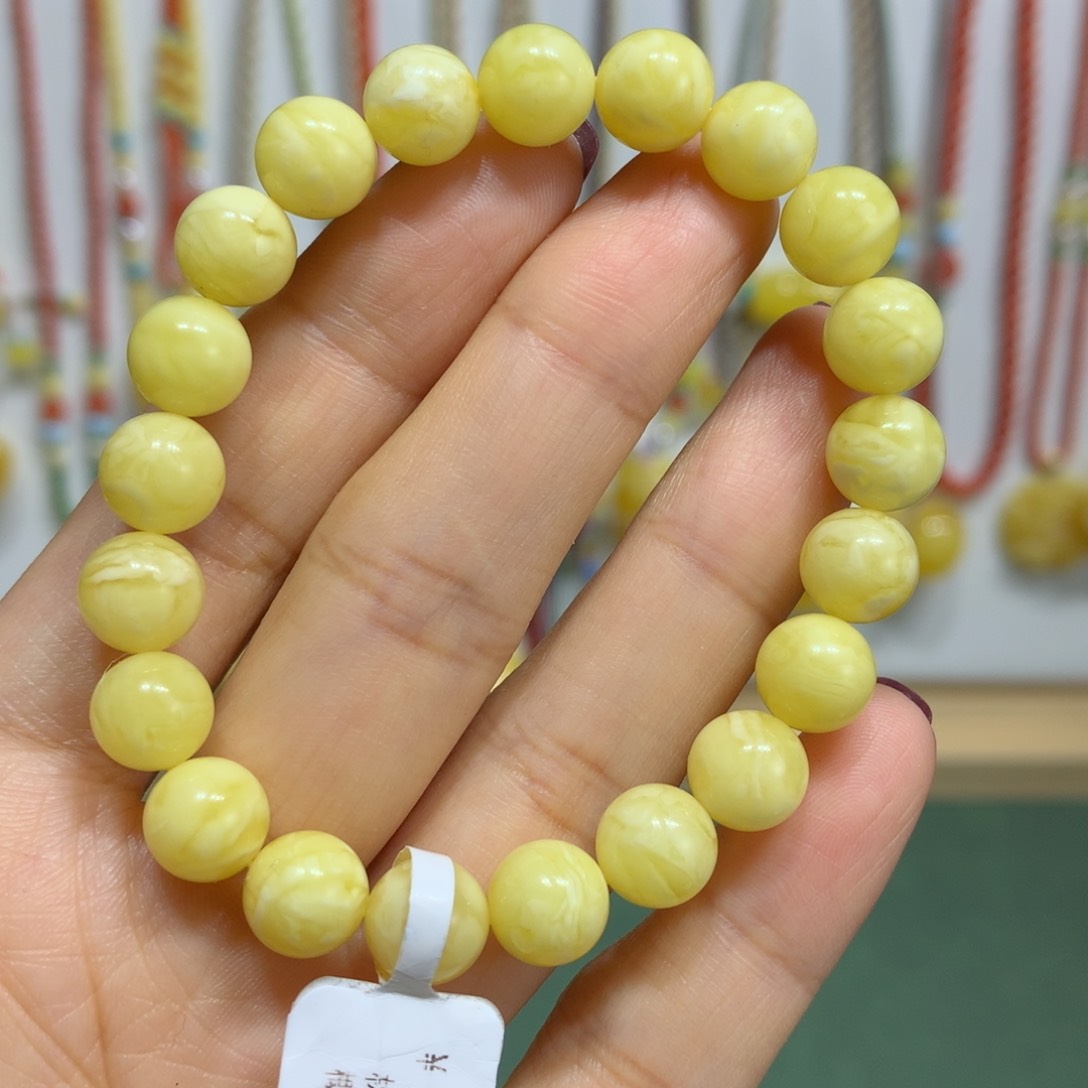 琥珀手链未镶嵌8.7mm尺寸