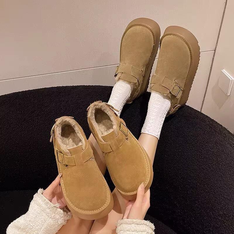 2025厚底百搭舒适博肯棉鞋