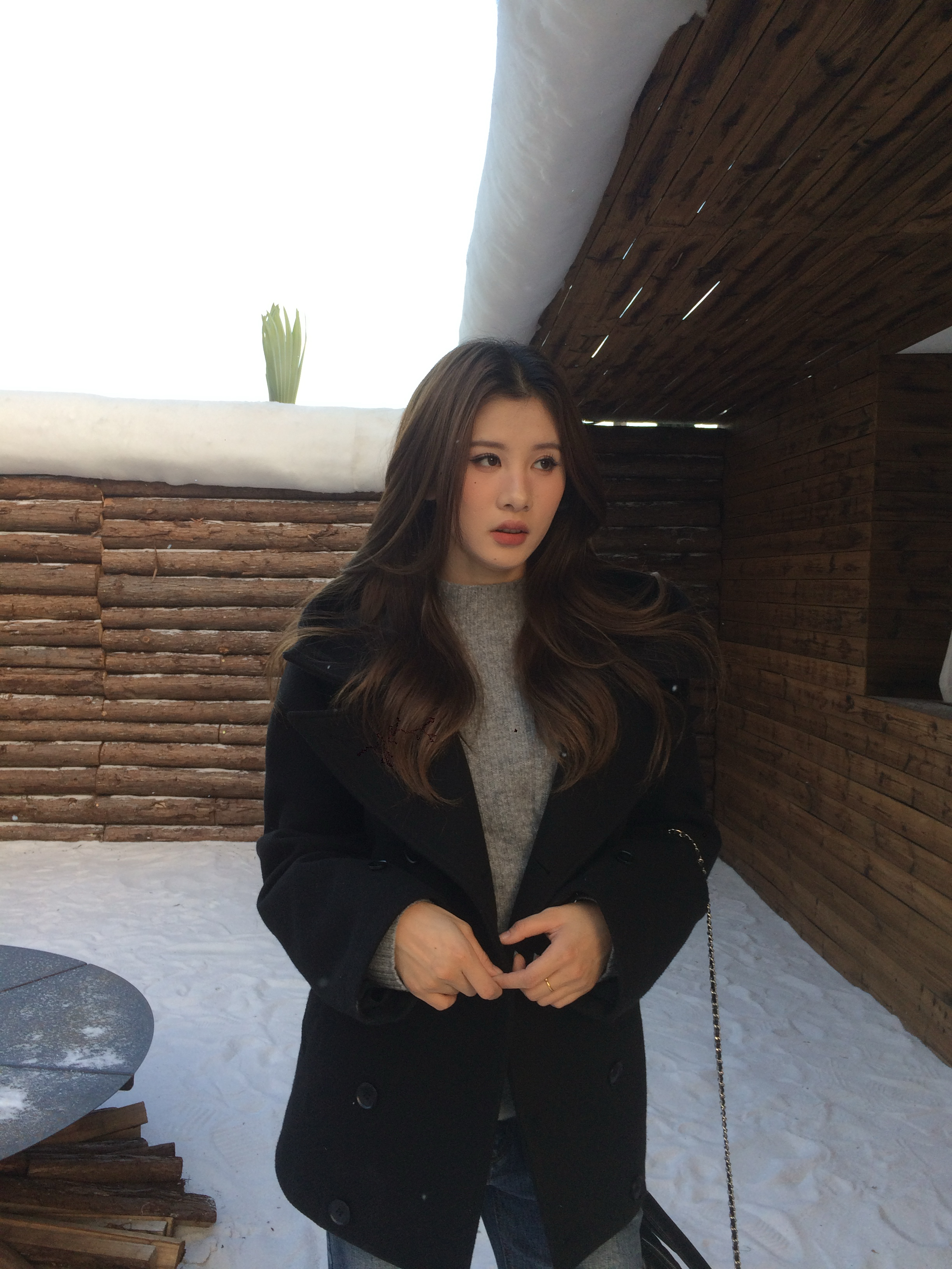 来自b0【斗篷大衣】秋冬新款时髦连帽呢子外套【L4646】