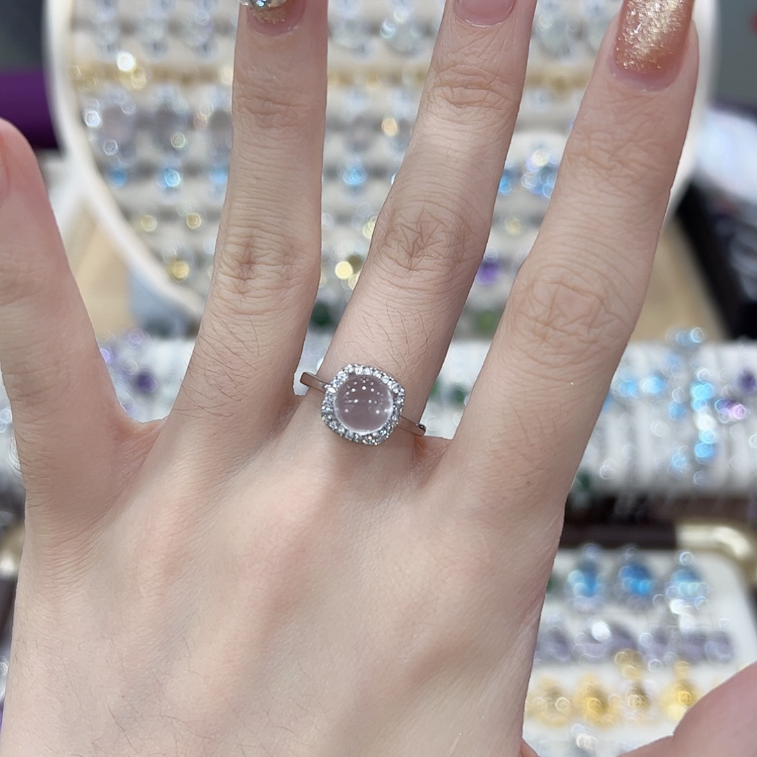 清***零烟晶银S925镶嵌戒指