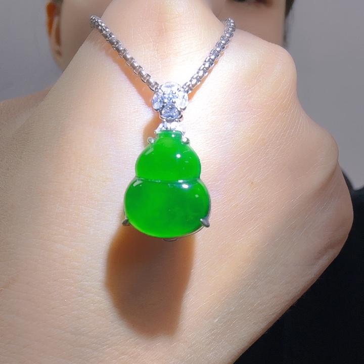 翡翠银S925镶嵌吊坠(不含链)