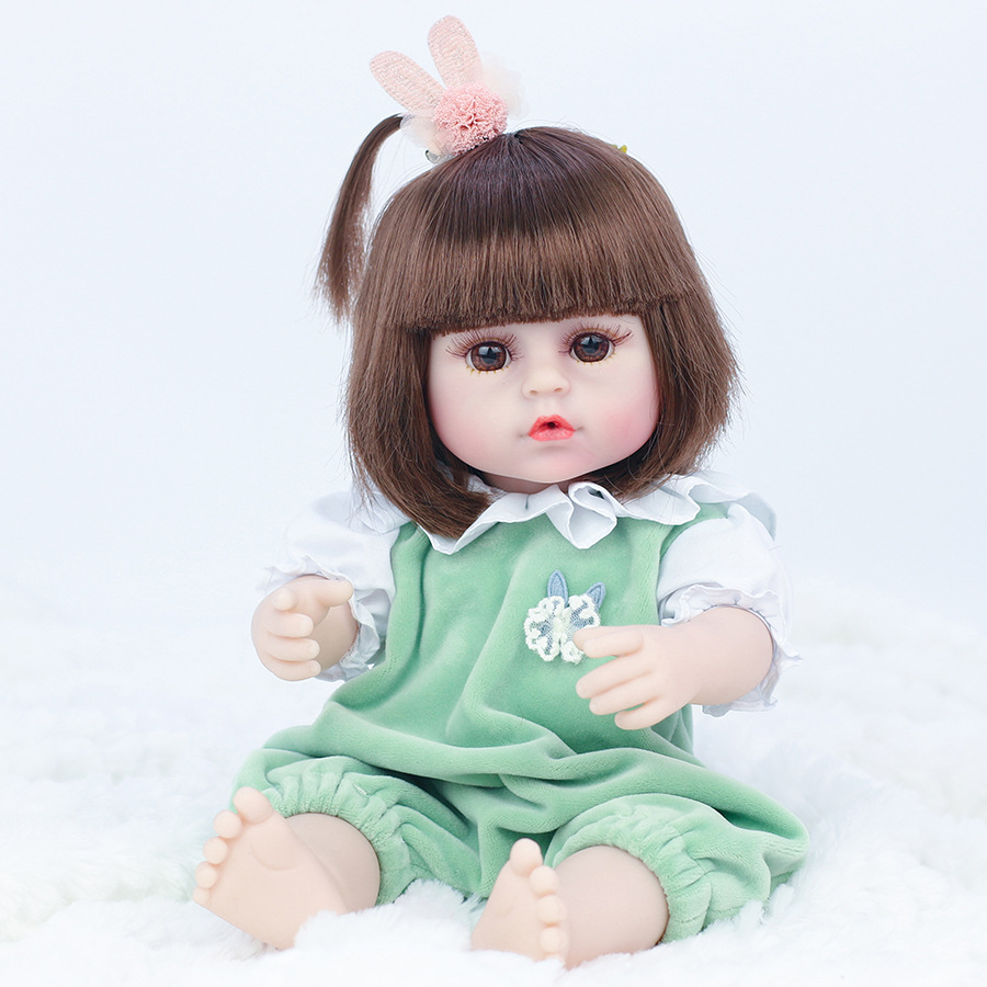 仿真婴儿娃娃搪胶身体重生娃娃儿童女孩玩具39cm娃娃裙厂家直供